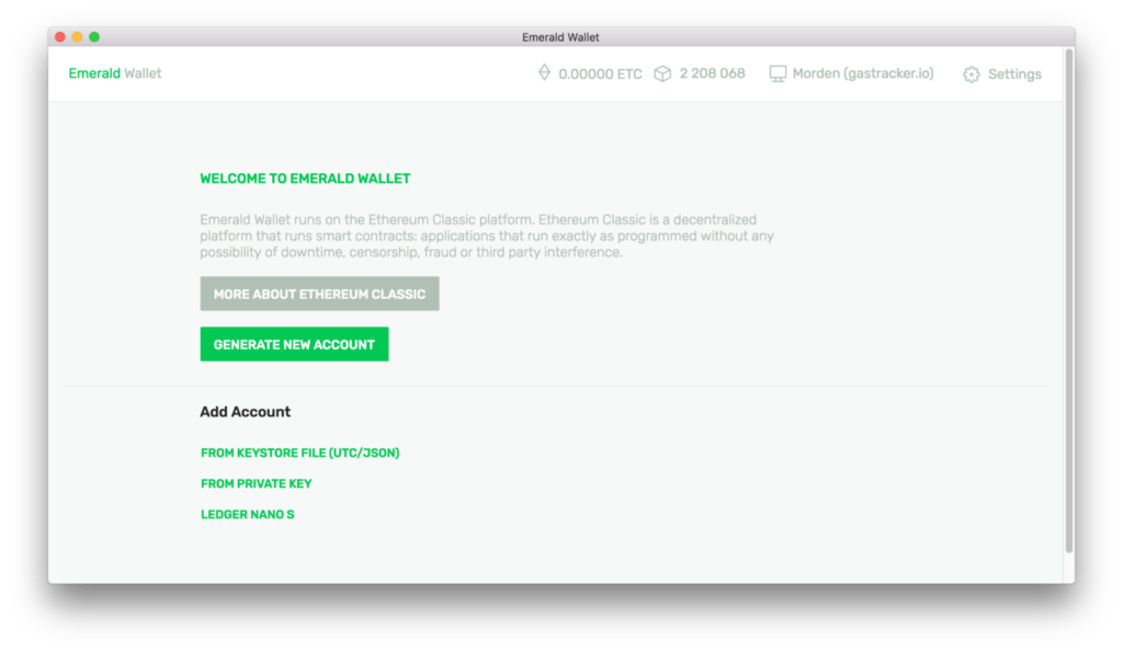 Скачать Emerald wallet для Win/MacOS/Linux: