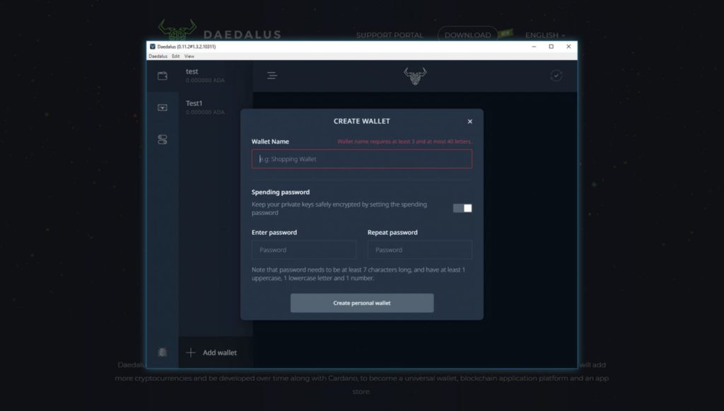 DAEDALUS WALLET: Download wallet and blockchain Cardano ADA